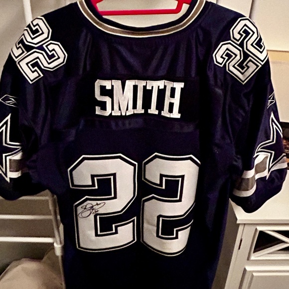 🏈Say What?! Who? 🫨Autographed Emmitt Smith Reebok NFL Jersey Number 22! - Picture 8 of 16